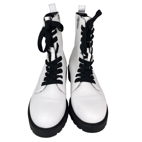 Steve Madden Checker Combat Boots White 9 - Picture 5 of 13